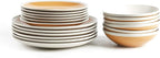 Rock Ridge Speckled Stoneware Dinnerware Set (18pc Set, Yellow and Ivory)