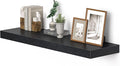 Vivelove Single Floating Shelves 36 inch Long, Large 10 in Deep Wall Shelves Heavy Duty 70 lbs for Bedroom, Bathroom, Living Room, Kitchen, Office, Modern Shelf Home Decor, Set of 1, Black