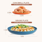 Wheat Straw Dinnerware Sets, Dishes Set for 8, Unbreakable Plates and Bowls Sets 32-Piece, Microwave Safe Plastic Plates Reusable, Cup Sets, Bowls for Kitchen, Outdoor, Camping - Multi