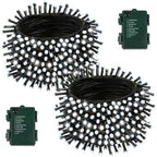 2 Pack Battery Operated Christmas Lights with Timer, 66FT 200 LED Waterproof Battery Twinkle Light, 8 Modes Green Wire Fairy Lights for Indoor & Outdoor Bedroom Tree Christmas Decorations (Cool White)