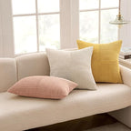 MIULEE Gold Corduroy Pillow Covers Pack of 2 Boho Decorative Spliced Throw Pillow Covers Soft Solid Couch Pillowcases Cross Patchwork Textured Cushion Covers for Living Room Bed Sofa 12x20 inch