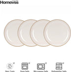 Eur-Nordic Shape Raising Rim 20pc Dinnerware Set, Shiny Glaze Peach with Speckle Effect