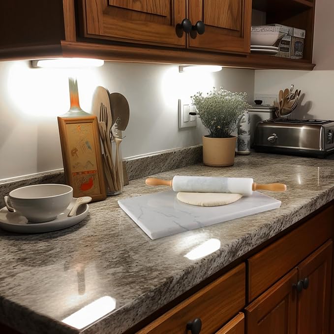Koville Brazilian Natural Marble Cutting Board for Kitchen, 16x20inch Extra Large Hand Crafted Marble Slab for Cheese, Charcuterie, Pastry Board - Wedding Gift, House Warming Gift