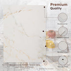 Diflart Natural Marble Stone Cutting Board for Kitchen, 16x20 Inch, White with Gold Veins, Marble Slab Pastry Board Large with Non-Slip Feet for Baking, Cheese, Charcuterie, Chocolate, Pack of 1 Pcs