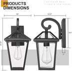 Large Outdoor Light Fixtures Wall Mount 21'' Waterproof Exterior Wall Lanterns with Glass, Outdoor Wall Light, Outside Wall Sconces, Front Porch Lights for House Garage Doorway Patio 1 Pack