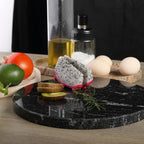 Koville Brazilian Natural Marble Cutting Board for Kitchen, 11inch Round Hand Crafted Marble Slab for Cheese, Charcuterie, Pastry Board - Wedding Gift, House Warming Gift(Via Lactea)