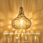 11" Smoked Hammered Glass Pendant Light – Blown Glass Ceiling Fixture with Brushed Nickel Finish, Modern Industrial Lighting for Kitchen Island, Dining Room, Hallway, Living Room