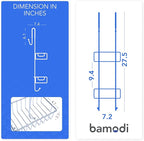 Bamodi Shower Caddy Hanging - 2 Tier Over Door Chrome Plated - No Drilling Required - Fits Shower Screens up to 0.78 inches - Hangable Shower Rack with 2 Towel Hooks (27.5 x 7.5 x 7.3 INCHES)