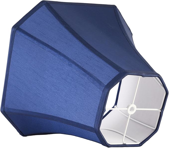 2 Pcs Navy Blue Square Cute Lamp Shades Octagonal Faux Silk Lampshade Replacement Medium Lampshade 6.5×13×10.6IN(Spider) Vintage Lamp Shade for Table & Floor Lamp - Easy Assembly