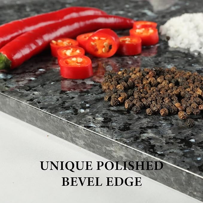 Koville Norwegian Natural Granite Cutting Board for Kitchen, 16x20inch Extra Large Hand Crafted Stone Slab for Cheese, Charcuterie, Pastry Board - Gift for Wedding, House Warming