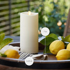 Luminara Pearl Ivory Outdoor Flameless Candle 3.25" x 7", Separate Remote, Moving Flame Flickering Realistic LED Battery Operated Pillar Lights Decor, Outside Lantern Halloween Christmas Decorations