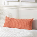 Fancy Homi Coral Long Body Lumbar Lumbar Decorative Throw Pillow Covers 14x36 Inch for Bed Couch Bedroom Bench, Soft Corduroy Rectangle Solid Pillow Case, Rustic Farmhouse Boho Room Decor