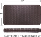 Silicone Dish Drying Mat for Multiple Usage,Easy clean,Eco-friendly,Heat-resistant Silicone Mat for Kitchen Counter or Sink,Refrigerator or Drawer Liner Coffee 4XL 32 inches x 18 inches