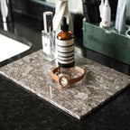Koville Natural Marble Cutting Board for Kitchen Pastry Bread, 12" x 8" Real Stone Slab Marble Cheese Board for Counter, Decorative Boards Serving Boards for Home Kitchen(Morocco-Zagora Gray)