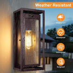 15" Motion Sensor Outdoor Lights, 2 Pack Large Bronze Outdoor Light Fixture, 3 Lighting Modes Waterproof Anti-Rust Wall Sconces, Exterior Lighting Fixtures for Front Door, Porch, Garage