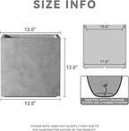Kante 12 Inch Square Concrete Planter for Outdoor Indoor Home Patio Garden, Large Plant Pot with Drainage Hole and Rubber Plug, Natural Concrete