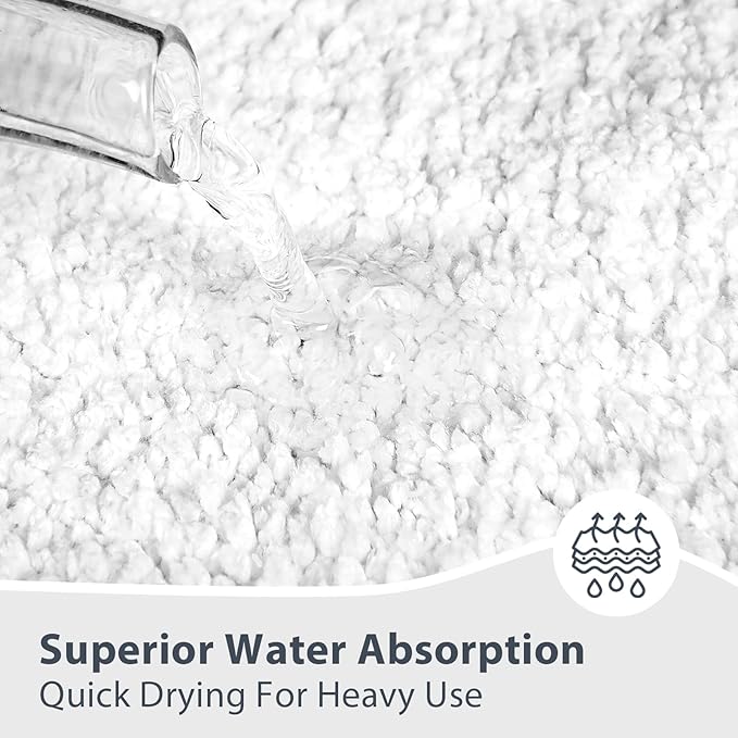 Bathroom Rugs 30" x 46", Non-Slip Extra Soft Absorbent Bath Rugs, Machine Washable Quick Dry Bath Mats for Bathroom Floor, Shower, Bathtub and Sink, White