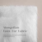 Phantoscope Pack of 2 Faux Fur Solid Throw Decorative Pillow Cover Cushion Covers Luxury Soft Decorative Pillowcase Fuzzy Pillow Covers for Bed/Couch,White 24 x 24 Inches