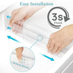 Vtopmart 4 Pack Drawer Dividers for Clothes, 4" High 10.2"-16.5" Adjustable Expandable Dresser Drawer Organizer, Clear Plastic Separators for Dresser, Baby Clothing, Underwear, Cosmetic, Toiletries