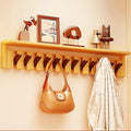 Wall Mounted Piano Key Hanger | Flip Style Hook | Entrance Wall Art Hook, Made of Oak Wood (3 Times Painted, 4 Times Polished) (Tray Walnut-Beech, 12Hooks)