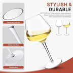 Tritan-Plastic Floating Red Wine Glasses for Pool Set of 2, 18 oz Holiday Drinkware Durable Wine Glasses with Long Stem, Ideal for Home, Party, Wedding, Beach