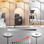 LED Floor Lamp, 36W/3000LM Super Bright Modern Tall Standing Lamp, 3 Color Temperatures Torchiere Sky Lamp with Dimmable Reading Light, Remote & Touch Control for Living Room, Bedroom, Office