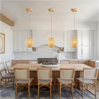 3-Light Rattan Pendant Light, Boho Chandelier Light Fixture, Small Wicker Light Fixture, Wicker Chandelier, for Bedroom Kitchen Island, ETL Listed