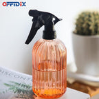 OFFIDIX Glass Watering Can, Handheld Spray Bottles, 0.4L/13.5oz Watering Spray Bottle with Adjustable Nozzle for for Indoor and Outdoor Gardening and Home Cleaning (Orange)