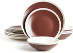 Rock Ridge Speckled Stoneware Dinnerware Set (12pc Set, Brown and Ivory)