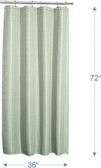 AmazerBath Waffle Stall Shower Curtain, Sage Green Shower Curtain Fabric, Hotel Quality Bathroom Shower Curtains, Heavy Duty, 36 x 72 Inches