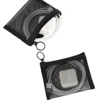 Patu Mini Zipper Mesh Bags, 4" x 5", Size S / A7, 5 Pieces, Beauty Makeup Lipstick Cosmetic Accessories Organizer, Small Travel Kit Storage Pouch, Black