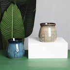 Ceramic Utensil Holder, Small Utensil Crock Ideal for Spoons, Forks and Knives, Easy to Clean 30 oz (Gradient Blue)