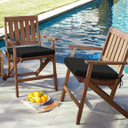 idee-home Outdoor Chair Cushions Set of 4, 19" x 19" Outdoor Seat Cushion Waterproof Patio Furniture with Ties, Dining Chair Pads