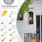 4 Pack 18 inches Outdoor Wall Lantern Light Fixture, Large Black Exterior Waterproof Wall Sconce, Anti-Rust Mount Porch Light with Clear Glass,E26 Socket