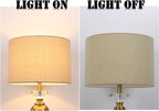12" Wx 10" H Drum Lampshades, No Assembly Required, Fabric Lampshade for Table Lamp, Bedside Lamp, Floor Lamp, Metal Spider Fitter, Beige