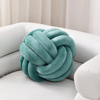 Sioloc Soft Knot Ball Pillows,Round Throw Pillow Cushion Home Decoration Plush Pillow,Throw Knotted Pillow Handmade Round Plush Pillow（7.8inches,Teal）