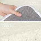 Walensee Large Bathroom Rug (24 x 60, Ivory) Extra Soft and Absorbent Shaggy Bath Mat Machine Washable Polyester Microfiber Non Slip Luxury Floor Mat