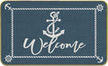 Mingnei Nautical Rug, Deep Blue Welcome Mat for Home Boats Entrance, Indoor Outdoor 30 x 17