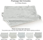 PHF Truly Velvet Pillowcases King Size, No Insert, 2 Pack Ultra Soft Breathable Pillow Shams Covers with Envelope Closure, 20" X 36" Luxury Cozy Warm Fuzzy Flannel, Silver Grey
