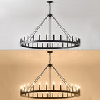 Large Farmhouse Wagon Wheel Chandelier 53",30-Light Black Round Rustic Ceiling Pendant Lighting Fixture,Industrial Chandeliers for high Ceilings Outdoor Porch Living Dining Room Kitchen Foyer