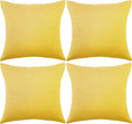 Boao 4 Pack Christmas Decorative Outdoor Waterproof Throw Pillow Covers Square Patio Balcony Garden Waterproof Cushion Case PU Coating Pillow Shell for Couch Bed Patio Sofa, 18 x 18 Inch(Yellow)