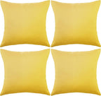 Boao 4 Pack Christmas Decorative Outdoor Waterproof Throw Pillow Covers Square Patio Balcony Garden Waterproof Cushion Case PU Coating Pillow Shell for Couch Bed Patio Sofa, 18 x 18 Inch(Yellow)