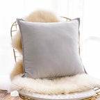 Jeanerlor Set of 2 Decorative Cotton Linen Chair Throw Pillow Case, Sofa Durable Classy, Comfortable Cushion Cover for Living Room Car 26"x26"(65 x 65cm), Silver Grey
