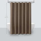 Inhousolu Fabric Shower Curtain Waffle Weave, 230 GSM Heavy Duty, Weighted Hem, 14 Metal Hooks, Water Repellent, Machine Washable, Hotel Spa Luxury Bath Curtain Set, 72 x 72 Inch, Brown