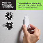 FrogTape reMOVEables Heavy Duty Wall Hooks - No Damage - Easy to Remove & Reuse - Medium Wall Hook with Adhesive Strips - Holds up to 3 lbs - Includes 8 Hooks and 12 Strips - White (Pack of 8)
