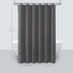 Inhousolu Fabric Shower Curtain Waffle Weave, Graphite Grey 230 GSM Heavy Duty, Weighted Hem, 14 Metal Hooks, Water Repellent, Machine Washable, Hotel Spa Luxury Bath Curtain Set, 72 x 84 Inch