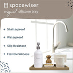 Countertop and Vanity Tray - 11.7" Silicone Bathroom Tray, Flexible Dish Soap Holder for Kitchen, Bathroom Counter Organizer, Shower Toilet Tank Trays Décor Accessories, Sink Makeup Mat Oil