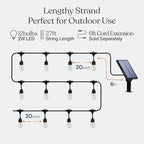 Brightech Ambience Pro 27 Ft Solar Powered Outdoor String Lights - Commercial Grade Waterproof Patio Lights with Edison Globes, Shatterproof LED String Lights for Patio - 2W, Warm White, 12 Bulbs