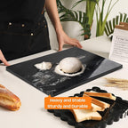 Natural Black Marble Pastry and Cutting Board, 12x16x0.7 Inch, Heavy for Dough Chocolate, Pack of 1