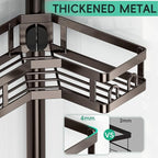 HEVEL Corner Shower Caddy Tension Pole, 4 Tier Adjustable Shower Organizer Corner 62-115 Inch, Rustproof Bathroom Shower Shelves for Bathtub Storage,Bronze